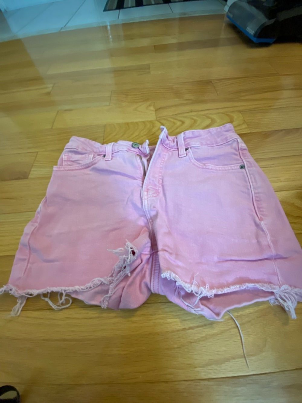 Old Navy Pink Distressed Denim Cutoff Shorts